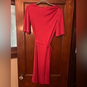 80's Vintage Carlo Reni Pink Short Sleeve Belted Dress Small